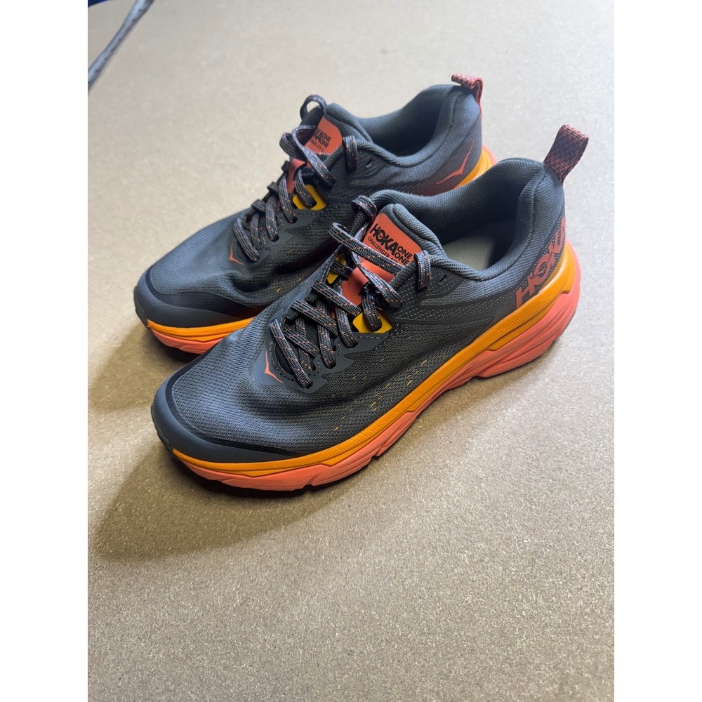 Hoka One One Womens Challenger ATR 7 Trail Running Shoes Grey Orange Size 7.5B - Picture 4 of 9
